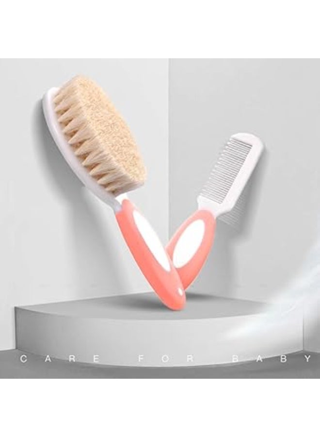 CHICCO Baby Hair Brush and Comb Set for Newborns & Toddlers | Natural Soft Goat Bristles | Ideal for Cradle Cap | Perfect Baby Registry Gift (Pink) - Image 4